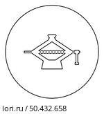 Screw jack lifting equipment mechanism for lifting supported loads of car maintenance scissor shape icon in circle round black color vector illustration image outline contour line thin style simple. Screw jack lifting equipment mechanism for lifting supported loads of car maintenance scissor shape icon in circle round black color vector illustration image outline contour line thin style. Стоковая иллюстрация, агентство Ingram Publishing / Фотобанк Лори