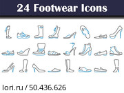 Footwear Icon Set. Editable Bold Outline With Color Fill Design. Vector Illustration. Стоковая иллюстрация, агентство Ingram Publishing / Фотобанк Лори