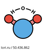 Icon Of Chemical Molecule Water. Editable Bold Outline With Color Fill Design. Vector Illustration. Стоковая иллюстрация, агентство Ingram Publishing / Фотобанк Лори
