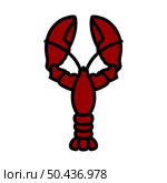 Lobster Icon. Editable Bold Outline With Color Fill Design. Vector Illustration. Стоковая иллюстрация, агентство Ingram Publishing / Фотобанк Лори