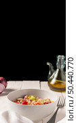 delicious salad bean black copy space background. Стоковое фото, агентство Ingram Publishing / Фотобанк Лори