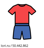 Icon Of Fitness Uniform. Editable Bold Outline With Color Fill Design. Vector Illustration. Стоковая иллюстрация, агентство Ingram Publishing / Фотобанк Лори