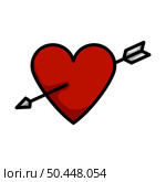Pierced Heart By Arrow Icon. Editable Bold Outline With Color Fill Design. Vector Illustration. Стоковая иллюстрация, агентство Ingram Publishing / Фотобанк Лори