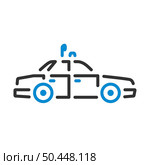 Police Car Icon. Editable Bold Outline With Color Fill Design. Vector Illustration. Стоковая иллюстрация, агентство Ingram Publishing / Фотобанк Лори