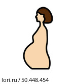 Pregnant Woman With Baby Icon. Editable Bold Outline With Color Fill Design. Vector Illustration. Стоковая иллюстрация, агентство Ingram Publishing / Фотобанк Лори