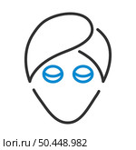Woman Head With Moisturizing Mask Icon. Editable Bold Outline With Color Fill Design. Vector Illustration. Стоковая иллюстрация, агентство Ingram Publishing / Фотобанк Лори