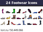 Footwear Icon Set. Editable Bold Outline With Color Fill Design. Vector Illustration. Стоковая иллюстрация, агентство Ingram Publishing / Фотобанк Лори