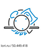 Icon Of Circular Saw. Bold outline design with editable stroke width. Vector Illustration. Стоковая иллюстрация, агентство Ingram Publishing / Фотобанк Лори