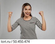 Portrait of a really happy woman. Стоковое фото, агентство Ingram Publishing / Фотобанк Лори