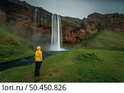 The amazing Seljalandsfoss waterfall in Iceland. Стоковое фото, агентство Ingram Publishing / Фотобанк Лори