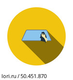 Wipe Car Window Icon. Flat Circle Stencil Design With Long Shadow. Vector Illustration. Стоковая иллюстрация, агентство Ingram Publishing / Фотобанк Лори