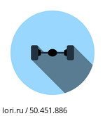 Car Rear Axle Icon. Flat Circle Stencil Design With Long Shadow. Vector Illustration. Стоковая иллюстрация, агентство Ingram Publishing / Фотобанк Лори