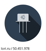 Transistor Icon. Flat Circle Stencil Design With Long Shadow. Vector Illustration. Стоковая иллюстрация, агентство Ingram Publishing / Фотобанк Лори