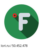 Fahrenheit Degree Icon. Flat Circle Stencil Design With Long Shadow. Vector Illustration. Стоковая иллюстрация, агентство Ingram Publishing / Фотобанк Лори