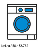 Washing Machine Icon. Editable Bold Outline With Color Fill Design. Vector Illustration. Стоковая иллюстрация, агентство Ingram Publishing / Фотобанк Лори