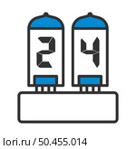 Electric Numeral Lamp Icon. Editable Bold Outline With Color Fill Design. Vector Illustration. Стоковая иллюстрация, агентство Ingram Publishing / Фотобанк Лори