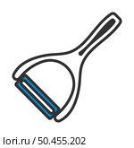 Vegetable Peeler Icon. Editable Bold Outline With Color Fill Design. Vector Illustration. Стоковая иллюстрация, агентство Ingram Publishing / Фотобанк Лори