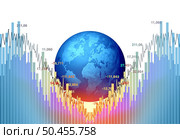 World recession economy and declining global business crisis or international decline and economic fall or falling with a downward trend as a financial concept in a 3D illustration style. Стоковое фото, агентство Ingram Publishing / Фотобанк Лори