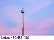 Cell phone tower during the sunset. Telecomunication scene. Стоковое фото, агентство Ingram Publishing / Фотобанк Лори