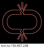 Neon broken link red color vector illustration image flat style light. Neon broken link red color vector illustration image flat style. Стоковая иллюстрация, агентство Ingram Publishing / Фотобанк Лори