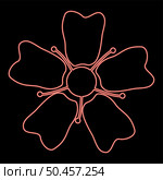Neon flower sakura red color vector illustration image flat style light. Neon flower sakura red color vector illustration image flat style. Стоковая иллюстрация, агентство Ingram Publishing / Фотобанк Лори