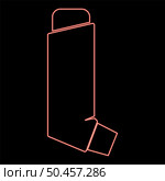 Neon manual inhaler red color vector illustration image flat style light. Neon manual inhaler red color vector illustration image flat style. Стоковая иллюстрация, агентство Ingram Publishing / Фотобанк Лори