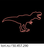 Neon dinosaur tyrannosaurus t rex red color vector illustration image flat style light. Neon dinosaur tyrannosaurus t rex red color vector illustration image flat style. Стоковая иллюстрация, агентство Ingram Publishing / Фотобанк Лори