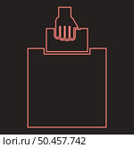 Neon hand puts a blank in a box for suggestion the voter throws a ticket red color vector illustration image flat style light. Neon hand puts a blank in a box for suggestion the voter throws a ticket red color vector illustration image flat style. Стоковая иллюстрация, агентство Ingram Publishing / Фотобанк Лори