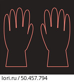 Neon working gloves red color vector illustration image flat style light. Neon working gloves red color vector illustration image flat style. Стоковая иллюстрация, агентство Ingram Publishing / Фотобанк Лори
