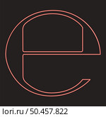 Neon estimated sign e mark symbol e red color vector illustration image flat style light. Neon estimated sign e mark symbol e red color vector illustration image flat style. Стоковая иллюстрация, агентство Ingram Publishing / Фотобанк Лори