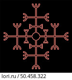 Neon helm of awe aegishjalmur or egishjalmur galdrastav red color vector illustration image flat style light. Neon helm of awe aegishjalmur or egishjalmur galdrastav red color vector illustration image flat style. Стоковая иллюстрация, агентство Ingram Publishing / Фотобанк Лори