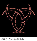 Neon odin horn paganism symbol red color vector illustration image flat style light. Neon odin horn paganism symbol red color vector illustration image flat style. Стоковая иллюстрация, агентство Ingram Publishing / Фотобанк Лори