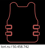Neon bullet-proof vest flak jacket red color vector illustration image flat style light. Neon bullet-proof vest flak jacket red color vector illustration image flat style. Стоковая иллюстрация, агентство Ingram Publishing / Фотобанк Лори