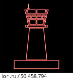 Neon airport control tower Control tower air traffic red color vector illustration image flat style light. Neon airport control tower Control tower air traffic red color vector illustration image flat style. Стоковая иллюстрация, агентство Ingram Publishing / Фотобанк Лори