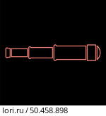 Neon spyglass Monocular Telescope lens red color vector illustration image flat style light. Neon spyglass Monocular Telescope lens red color vector illustration image flat style. Стоковая иллюстрация, агентство Ingram Publishing / Фотобанк Лори
