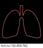 Neon lungs human red color vector illustration image flat style light. Neon lungs human red color vector illustration image flat style. Стоковая иллюстрация, агентство Ingram Publishing / Фотобанк Лори