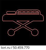 Neon medical bed Couch patient Hospital gurney intensive care red color vector illustration image flat style light. Neon medical bed Couch patient Hospital gurney intensive care red color vector illustration image flat style. Стоковая иллюстрация, агентство Ingram Publishing / Фотобанк Лори