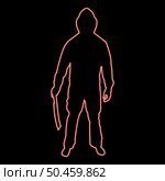 Neon man with sword machete Cold weapons in hand military man Soldier Serviceman in various positions Hunter with knife Fight poses Strong defender Warrior concept Weaponry Standing red color vector illustration image flat style light. Neon man with sword machete Cold weapons in hand military man Soldier Serviceman in positions Hunter with knife Fight poses Strong defender Warrior concept Weaponry Stand red color vector illustration image flat style. Стоковая иллюстрация, агентство Ingram Publishing / Фотобанк Лори
