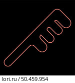 Neon comb for hair Barber accessory Barbershop combing Hairbrush red color vector illustration image flat style light. Neon comb for hair Barber accessory Barbershop combing Hairbrush red color vector illustration image flat style. Стоковая иллюстрация, агентство Ingram Publishing / Фотобанк Лори