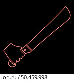Neon machete in hand in use Arm Big knife red color vector illustration image flat style light. Neon machete in hand in use Arm Big knife red color vector illustration image flat style. Стоковая иллюстрация, агентство Ingram Publishing / Фотобанк Лори