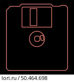 Neon diskette floppy disk storage concept red color vector illustration image flat style light. Neon diskette floppy disk storage concept red color vector illustration image flat style. Стоковая иллюстрация, агентство Ingram Publishing / Фотобанк Лори