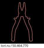 Neon pliers tool red color vector illustration image flat style light. Neon pliers tool red color vector illustration image flat style. Стоковая иллюстрация, агентство Ingram Publishing / Фотобанк Лори