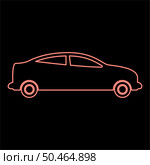 Neon car sedan red color vector illustration image flat style light. Neon car sedan red color vector illustration image flat style. Стоковая иллюстрация, агентство Ingram Publishing / Фотобанк Лори