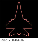 Neon jet plane fighter reactive pursuit military red color vector illustration image flat style light. Neon jet plane fighter reactive pursuit military red color vector illustration image flat style. Стоковая иллюстрация, агентство Ingram Publishing / Фотобанк Лори