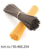 Bunch of spaghetti on white background. Стоковое фото, агентство Ingram Publishing / Фотобанк Лори