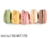 Colorful French Macarons on the white background. Стоковое фото, агентство Ingram Publishing / Фотобанк Лори