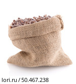 Pinto beans bag on white background. Стоковое фото, агентство Ingram Publishing / Фотобанк Лори