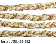 Golden rope curtain tassels isolated on white background. Стоковое фото, агентство Ingram Publishing / Фотобанк Лори