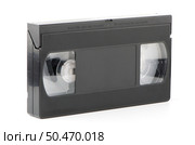 Old VHS Video tape isolated on white background. Стоковое фото, агентство Ingram Publishing / Фотобанк Лори