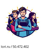 Студенты лого. Стоковое AI-изображение, AI-художник Boostport / Фотобанк Лори